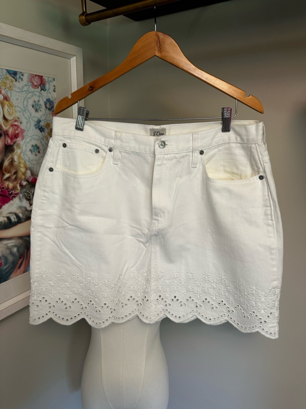 J. Crew White Denim Mini Skirt with Classic Five-Pocket Style
